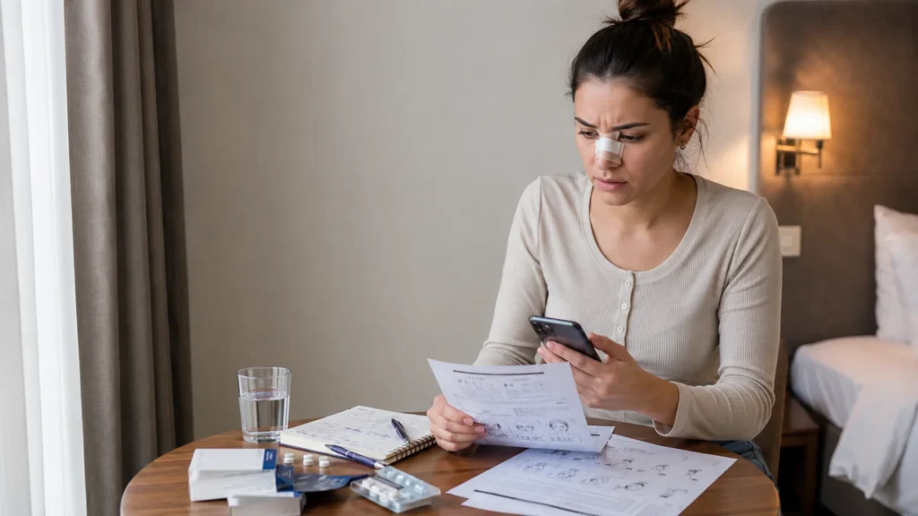 Medical interpreter helping patient understand consent form